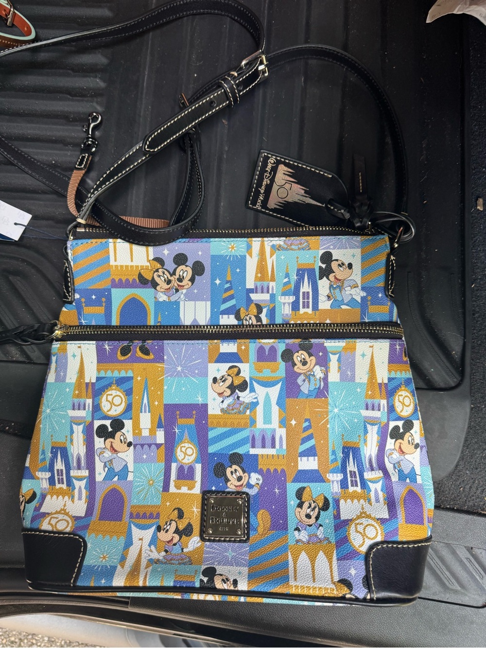 Dooney & Bourke Disney Mickey 50th Crossbody - Blue/Gold/Purple
